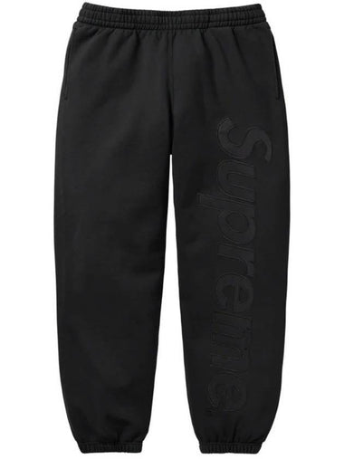 Satin Applique Track Pants Black - SUPREME - BALAAN 1