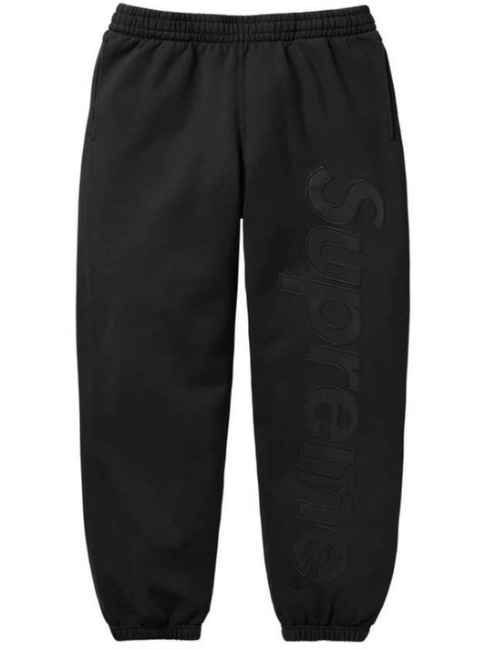 Satin Applique Track Pants Black - SUPREME - BALAAN 1