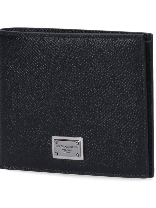 Logo Plaque Calf Leather Half Wallet Black - DOLCE&GABBANA - BALAAN 6