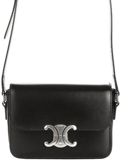 Teen Triomphe Shiny Calfskin Cross Bag Black - CELINE - BALAAN 2