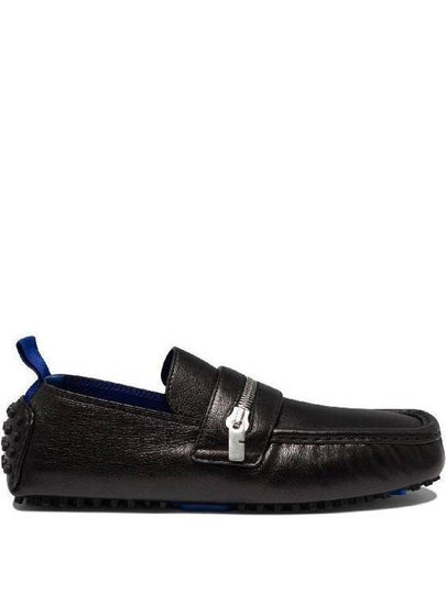 Zipper Detail Leather Loafers Black - BURBERRY - BALAAN 2