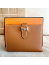 Bean half wallet camel gold silver plate - HERMES - BALAAN 3