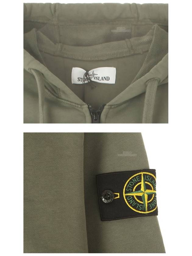 Wappen Patch Pocket Zip Up Hoodie Khaki - STONE ISLAND - BALAAN 6