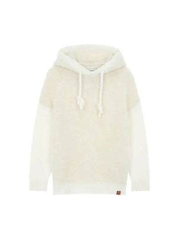 Women s Alpaca Hair String Hooded Sweater Cream 270372 - EMPORIO ARMANI - BALAAN 1