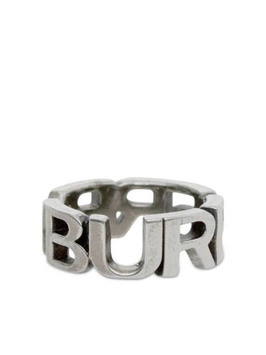 Palladium Plated Logo Ring Silver - BURBERRY - BALAAN 1