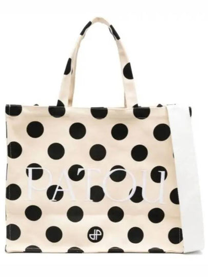 Polka Dot Print Large Tote Bag Beige - PATOU - BALAAN 2