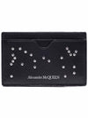 Crystal Stud Card Wallet Black - ALEXANDER MCQUEEN - BALAAN.