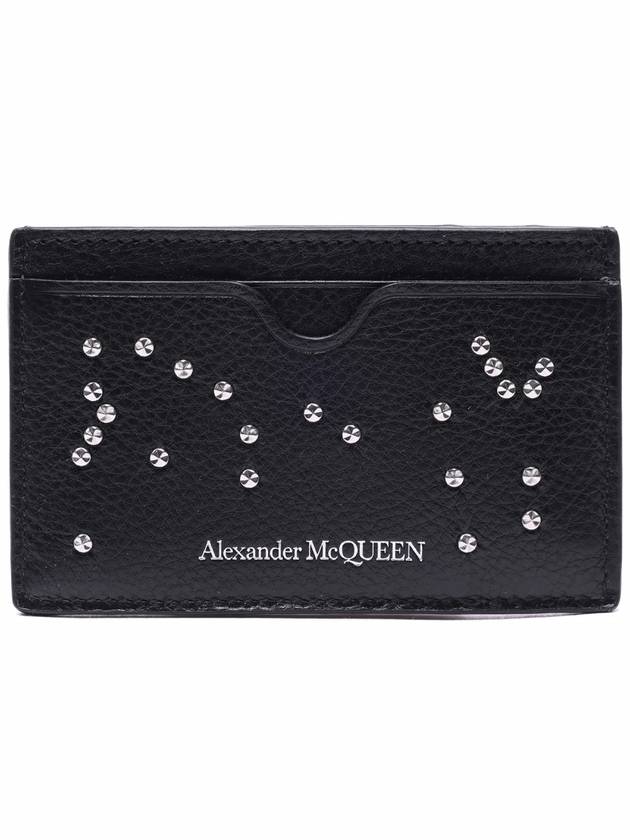 Crystal Stud Card Wallet Black - ALEXANDER MCQUEEN - BALAAN 5