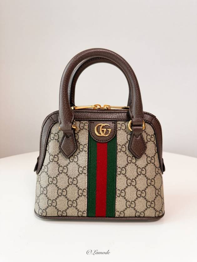 GG Supreme Web Band Leather Tote Bag Beige - GUCCI - BALAAN 10