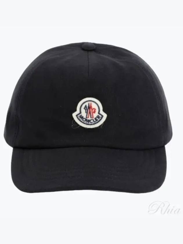 Fleece Logo Patch Cotton Baseball Ball Cap Navy - MONCLER - BALAAN 2