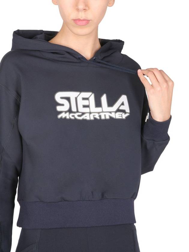 Women's Skuba Logo Print Hooded Top Blue - STELLA MCCARTNEY - BALAAN 5