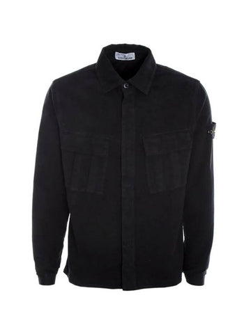 Wappen Patch Two Pocket Shirt Jacket Black - STONE ISLAND - BALAAN 1