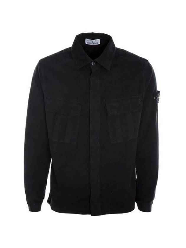 Wappen Patch Two Pocket Shirt Jacket Black - STONE ISLAND - BALAAN 1