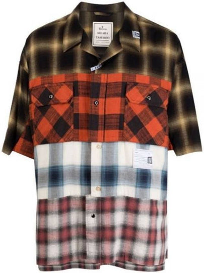 Check Panel Flannel Cotton Short Sleeve Shirt - MIHARA YASUHIRO - BALAAN 2