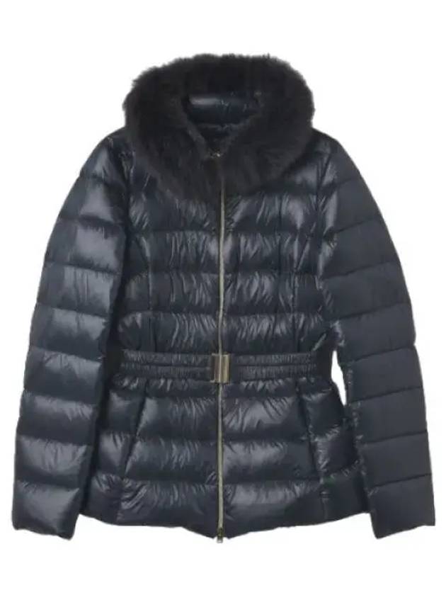 Claudia goose down jacket navy padding - HERNO - BALAAN 1