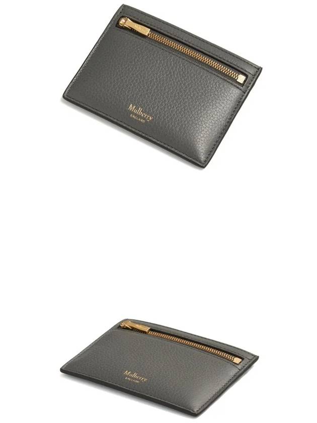 Classic Grain Leather Zipped Card Holder Charcoal - MULBERRY - BALAAN 7