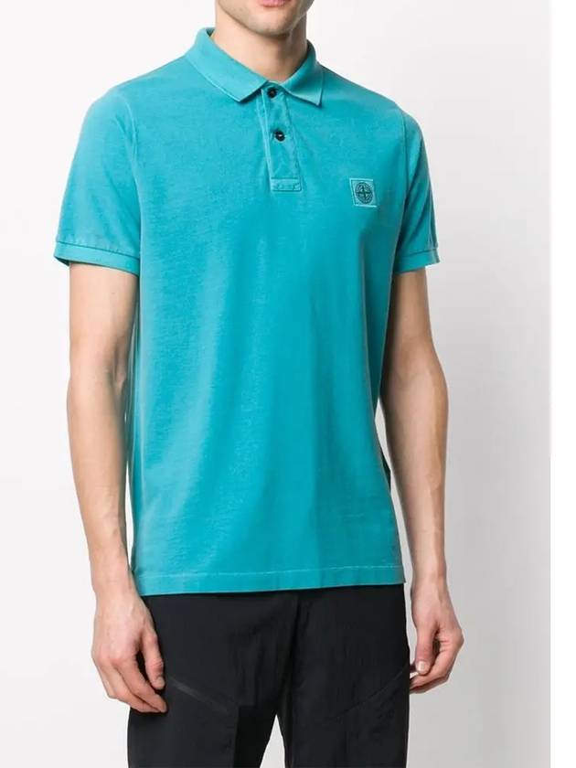 Men's Wappen Logo Patch Polo Shirt Sky Blue - STONE ISLAND - BALAAN 5