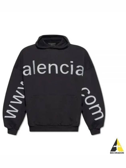 Logo Print Cotton Hoodie Black - BALENCIAGA - BALAAN 2