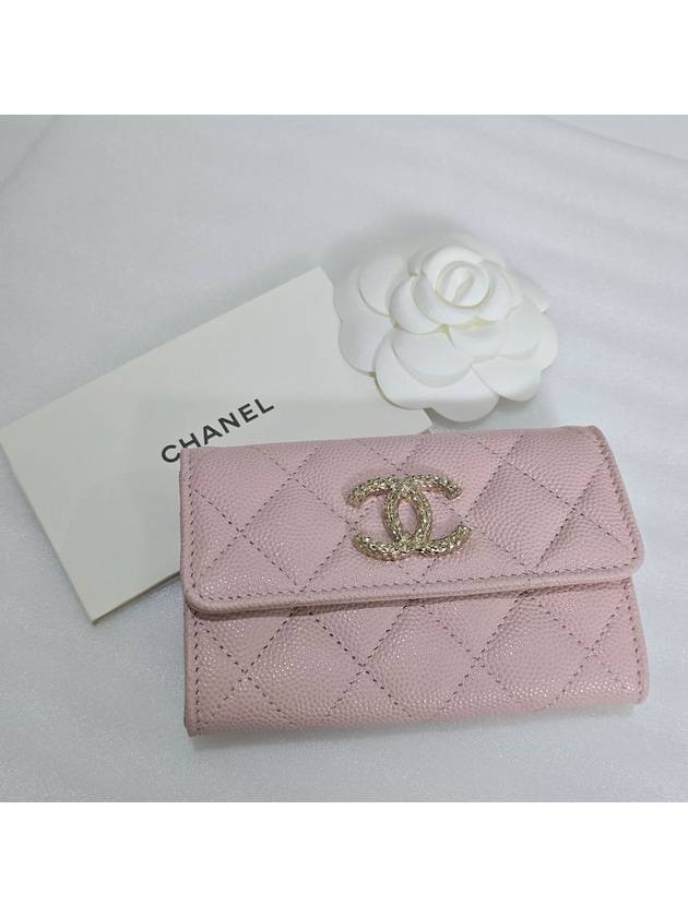 24K card wallet season caviar pink snap gold plated - CHANEL - BALAAN 3