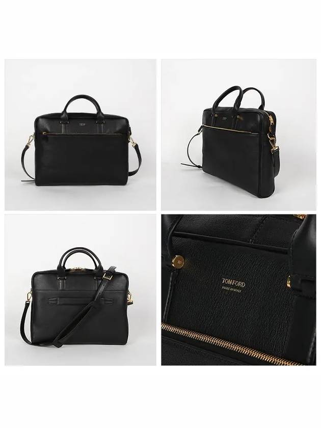 Shiny Grain Leather Brief Case Black - TOM FORD - BALAAN 3