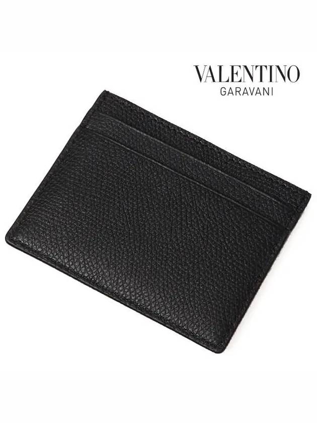 V Logo Signature Card Wallet Black - VALENTINO - BALAAN 5