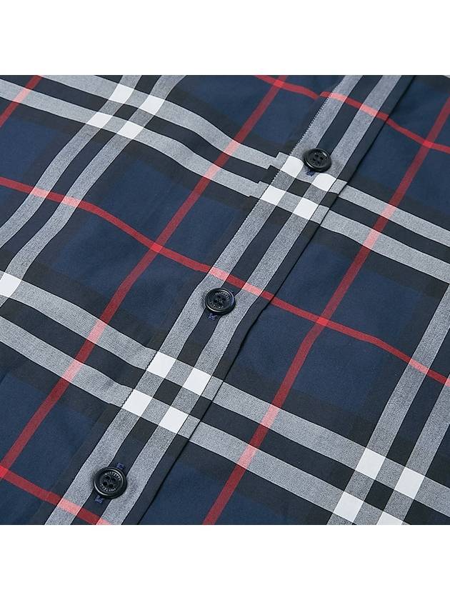 Men's Vintage Check Long Sleeve Shirt Navy - BURBERRY - BALAAN 7