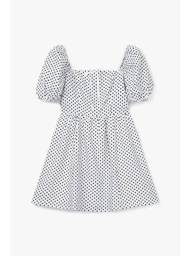 Dot pattern linen mini dress Malvina white - REFORMATION - BALAAN 1