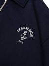 V Heavy Half Zip Up Sweat Logo Sweatshirt Navy - DE GRAND MATIN - BALAAN 5