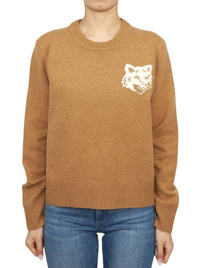 Fox Head Intarsia Knit Top Sequoia - MAISON KITSUNE - BALAAN 2