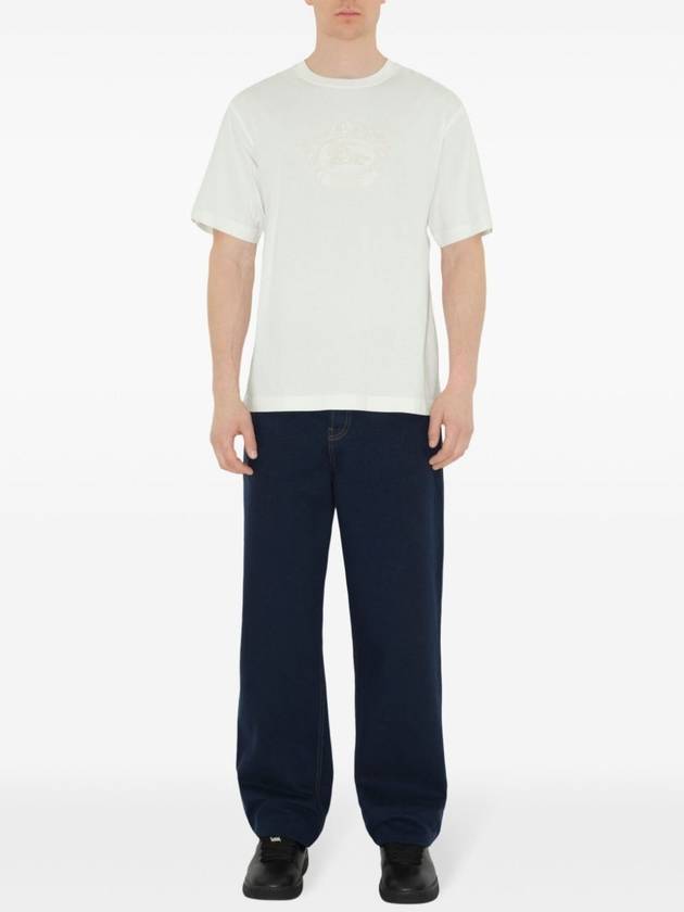 Embroidered Logo Cotton Short Sleeve T-Shirt White - BURBERRY - BALAAN 3