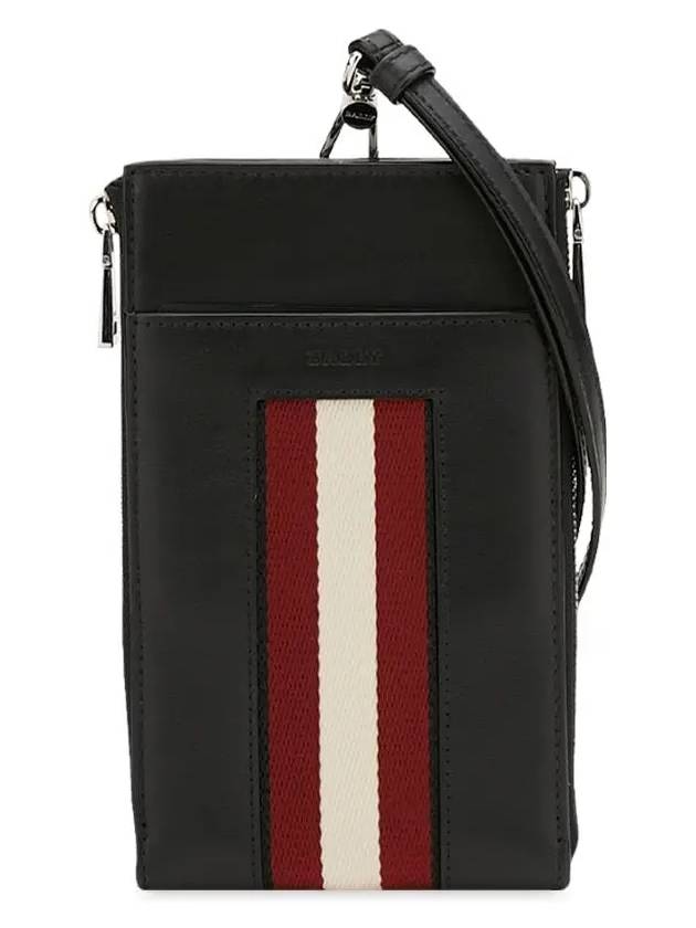 Neck Strap Phone Holder Card Wallet Black - BALLY - BALAAN 2