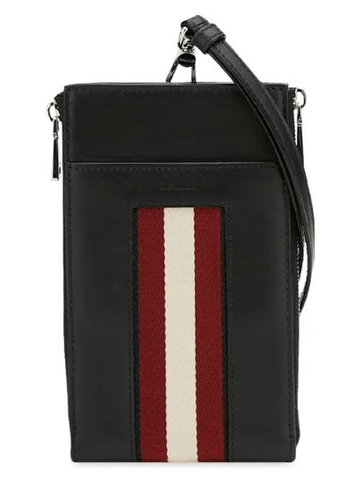 Neck Strap Phone Holder Card Wallet Black - BALLY - BALAAN 2