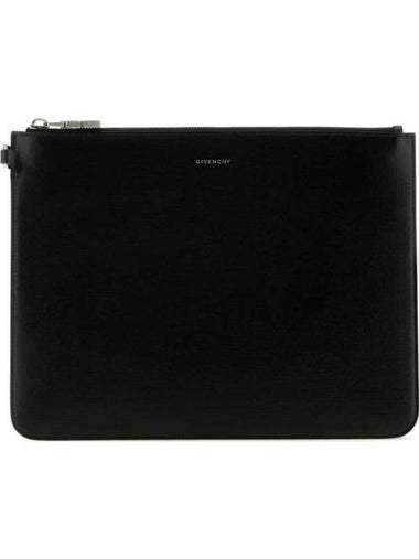 4G Classic Leather Large Clutch Bag Black - GIVENCHY - BALAAN 1