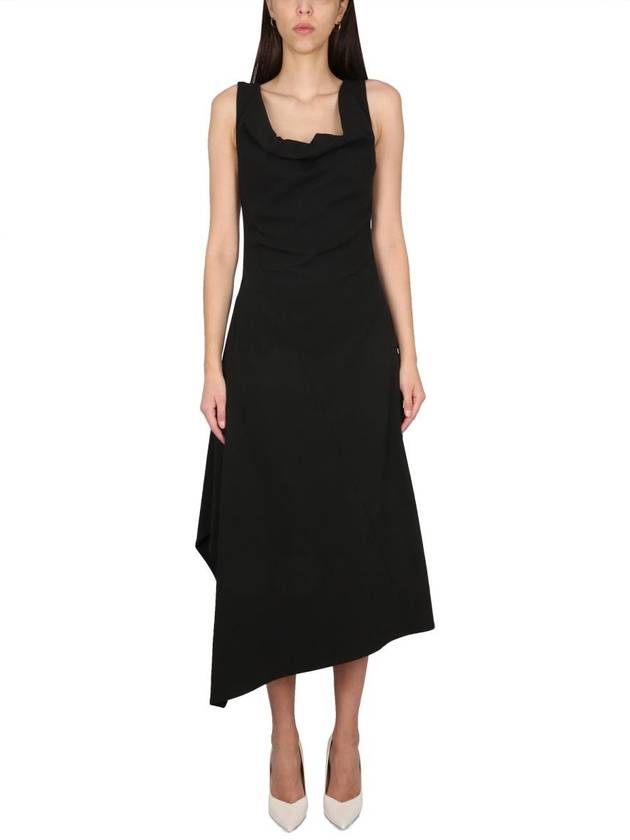 Midi Dress 743355V2T30 1000 BLACK - BOTTEGA VENETA - BALAAN 2