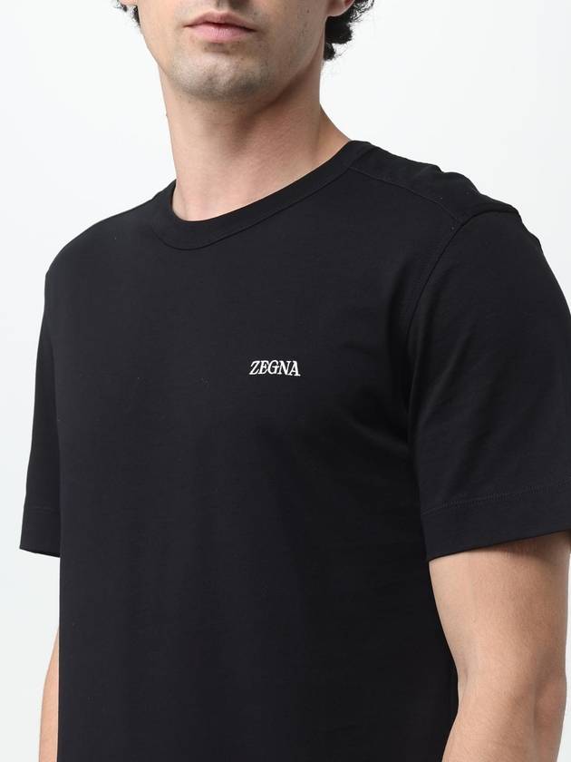 Zegna cotton T-shirt with embroidered logo - ERMENEGILDO ZEGNA - BALAAN 4