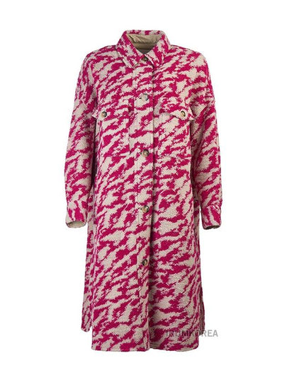 Women's Pontage Zebra Long Single Coat Pink - ISABEL MARANT - BALAAN 2