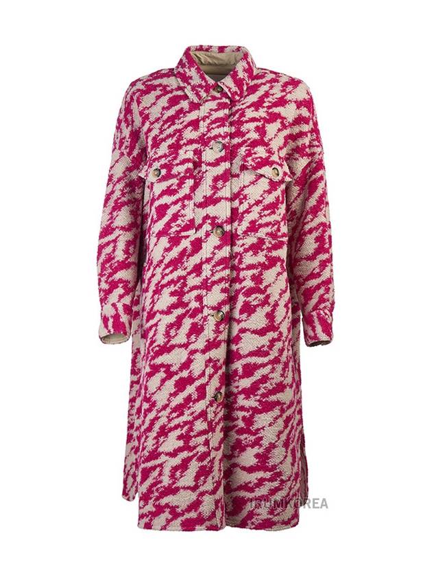 Women's Pontage Zebra Long Single Coat Pink - ISABEL MARANT - BALAAN 1