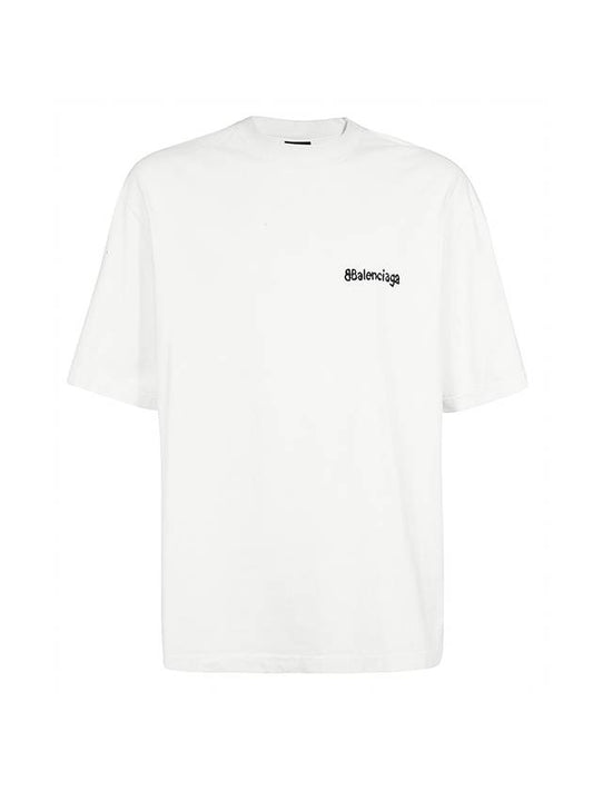 logo print oversized crew neck short sleeve t-shirt white - BALENCIAGA - BALAAN 1