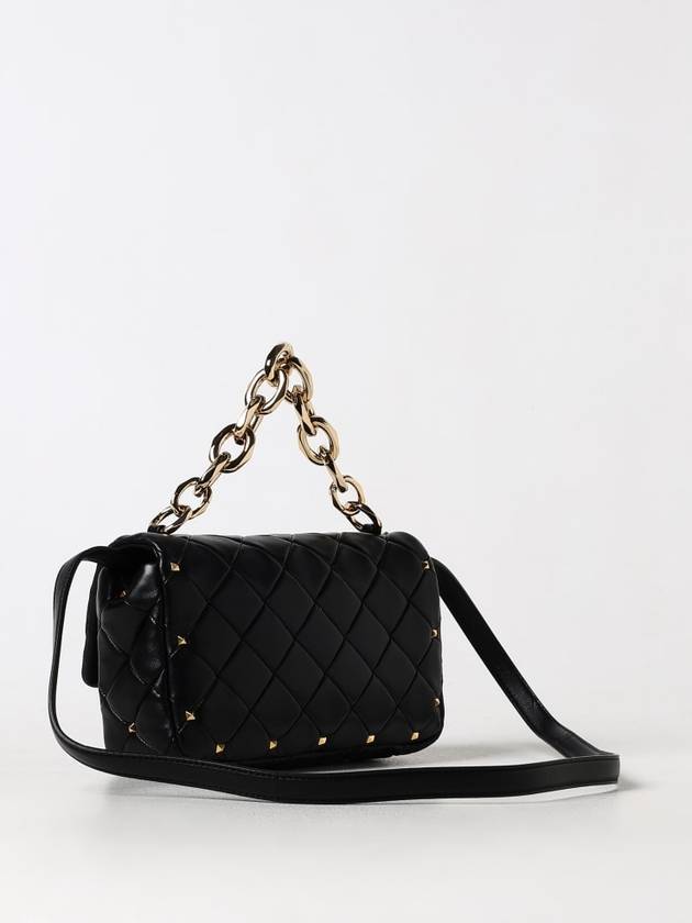 Patchwork Rockstud Spike Shoulder Bag Black - VALENTINO - BALAAN 4