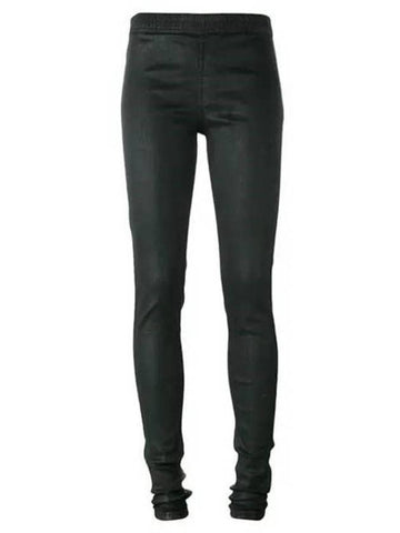 Women's Waxing Coated Skinny Pants Black - RICK OWENS - BALAAN 1