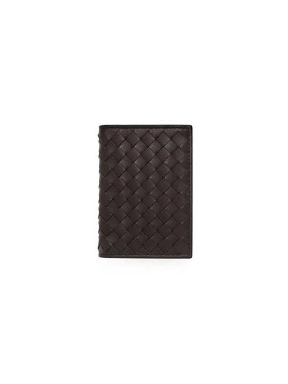 Intrecciato Flap Card Holder Dark Brown - BOTTEGA VENETA - BALAAN 2