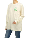 Back Logo Printed Cotton Long Sleeve T-shirt Ivory - GANNI - BALAAN 5