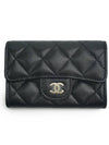 Classic Gold Logo Caviar Card Wallet Black - CHANEL - BALAAN 3