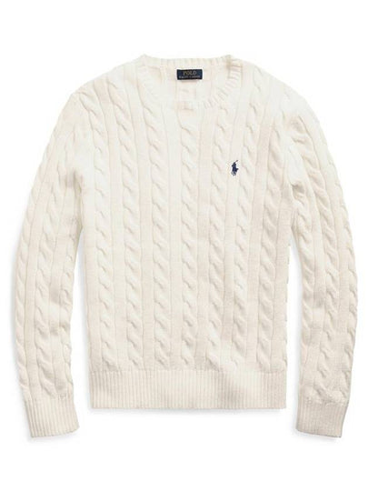 Embroidery Logo Cable Knit Top Ivory - POLO RALPH LAUREN - BALAAN 2