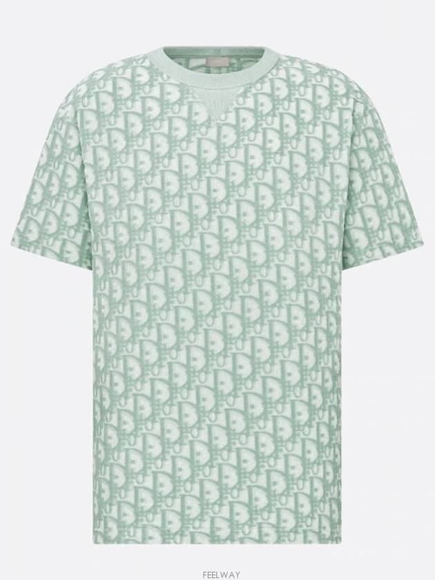 Dior Oblique Casual Fit T Shirt Green White Terry - DIOR - BALAAN 1