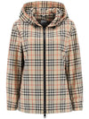 Check Hooded Jacket Archive Beige - BURBERRY - BALAAN 3