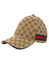 Original GG Web Supreme Canvas Baseball Ball Cap Beige Ebony - GUCCI - BALAAN 2