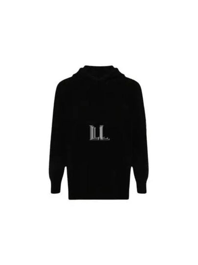 Lambswool GRS Hooded Waffle Knit Top Black - CP COMPANY - BALAAN 2