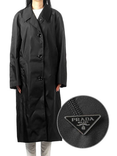 Triangle Logo Re-Nylon Single Coat Black - PRADA - BALAAN 1