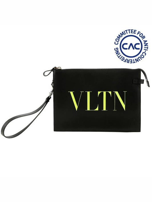 VLTN logo strap clutch bag black yellow - VALENTINO - BALAAN.